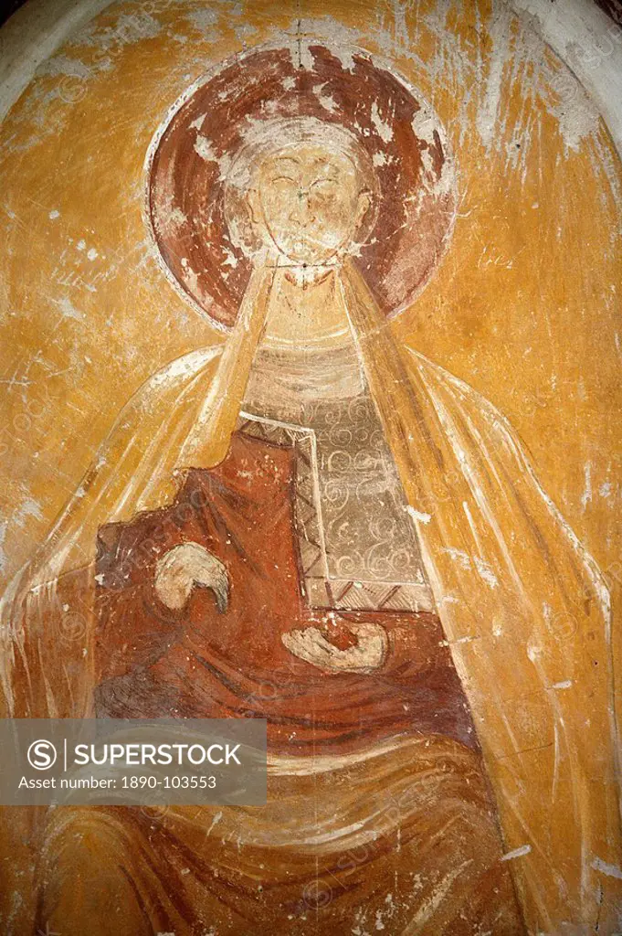 Romanesque painting in St. Savin Abbey, Saint_Savin_sur_Gartempe, Vienne, France, Europe
