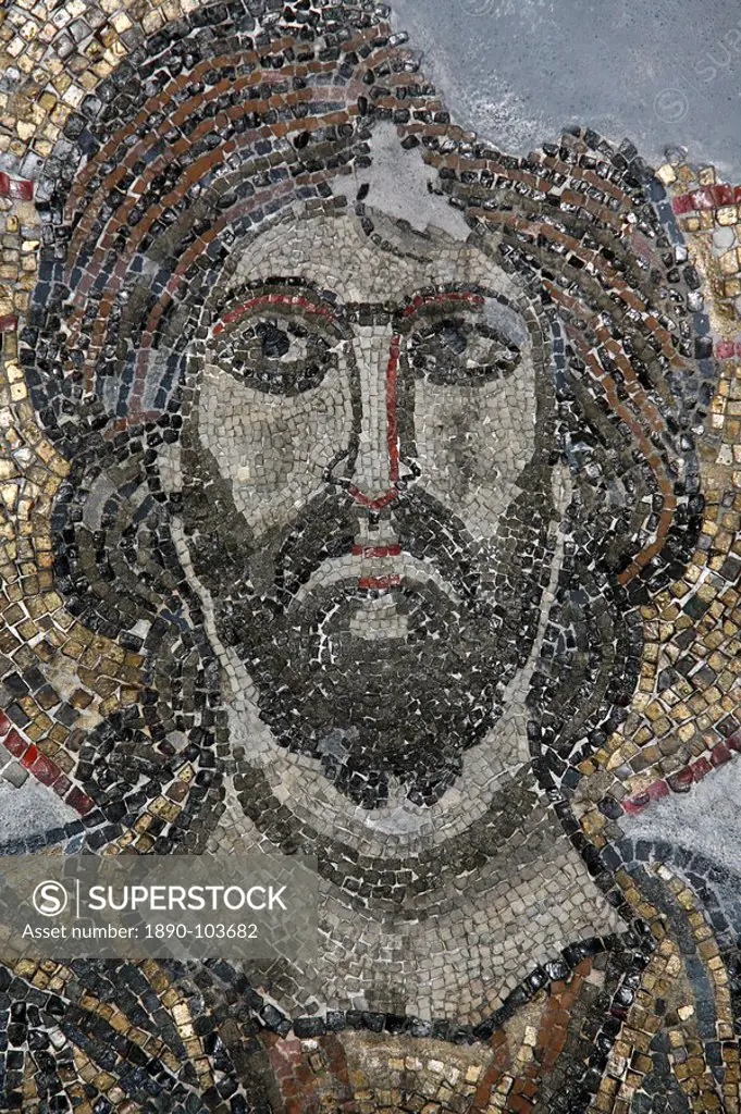 Mosaic of Christ in the Golgotha Chapel at the Church of the Holy Sepulchre, Jerusalem, Israel, Middle East
