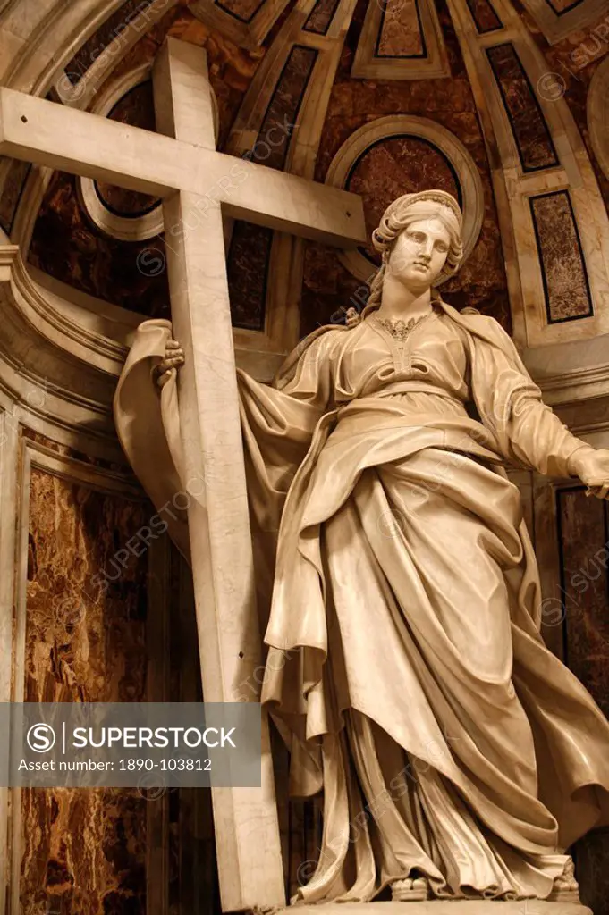 Statue of St. Helen in St. Peter´s Basilica, Vatican, Rome, Lazio, Italy, Europe
