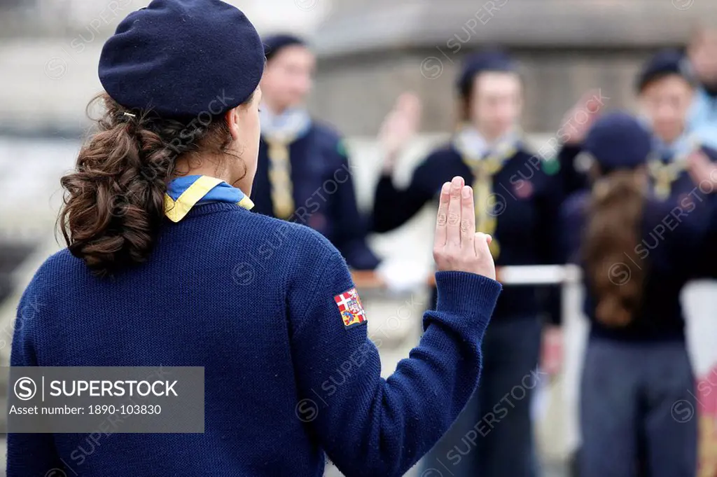 Girl scouts, Rome, Lazio, Italy, Europe