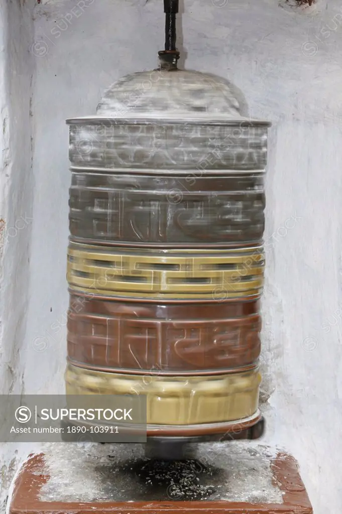 Prayer wheels, Bodhnath Stupa, Kathmandu, Nepal, Asia