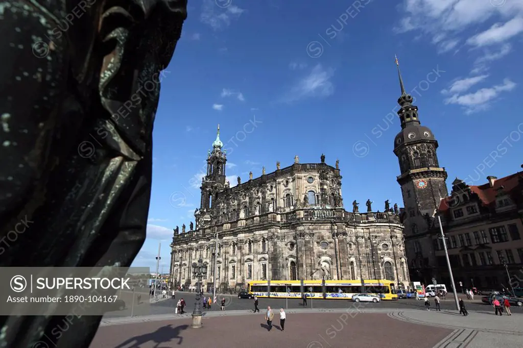 Hausmann Tower, Hofkirche St. Trinity Cathedral, Dresden, Saxony, Germany, Europe