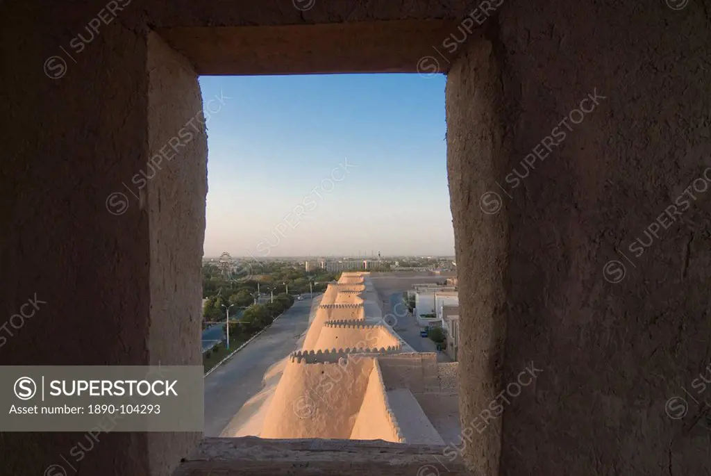 The fortified walls of Khiva, UNESCO World Heritage Site, Uzbekistan, Central Asia