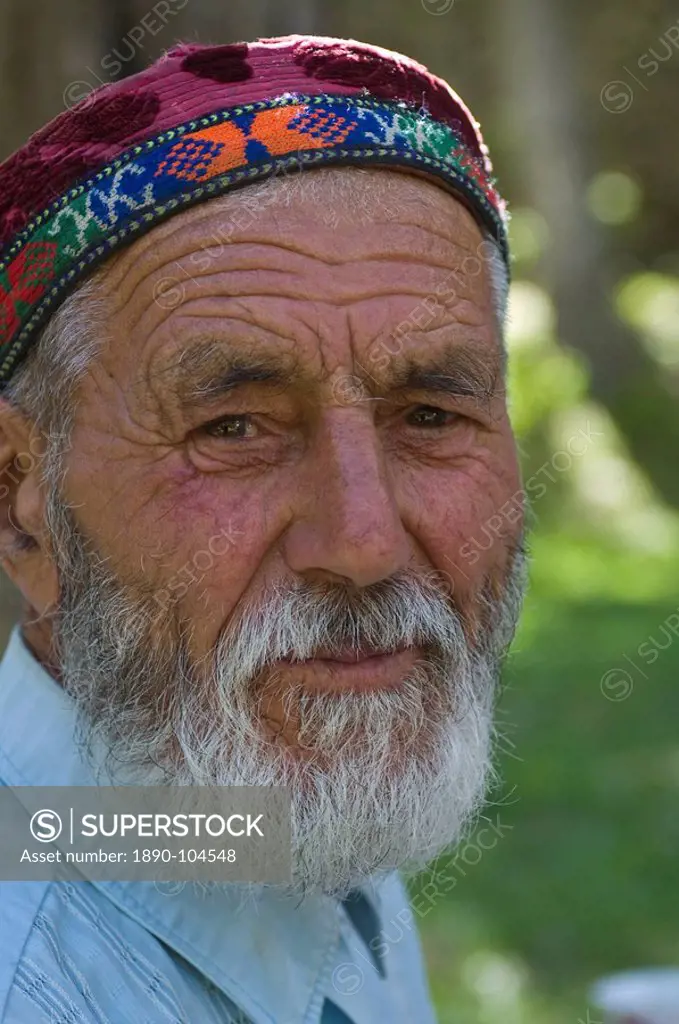 Portrait of old man, Bartang Valley,Tajikistan, Central Asia, Asia