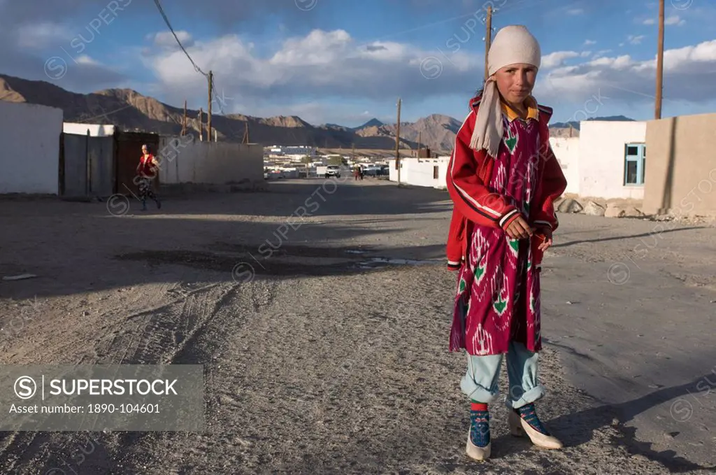 Serious girl in her village, Murgab, Tajikistan, Central Asia, Asia