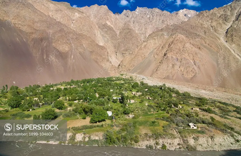 Settlement in Bartang Valley, Tajikistan, Central Asia