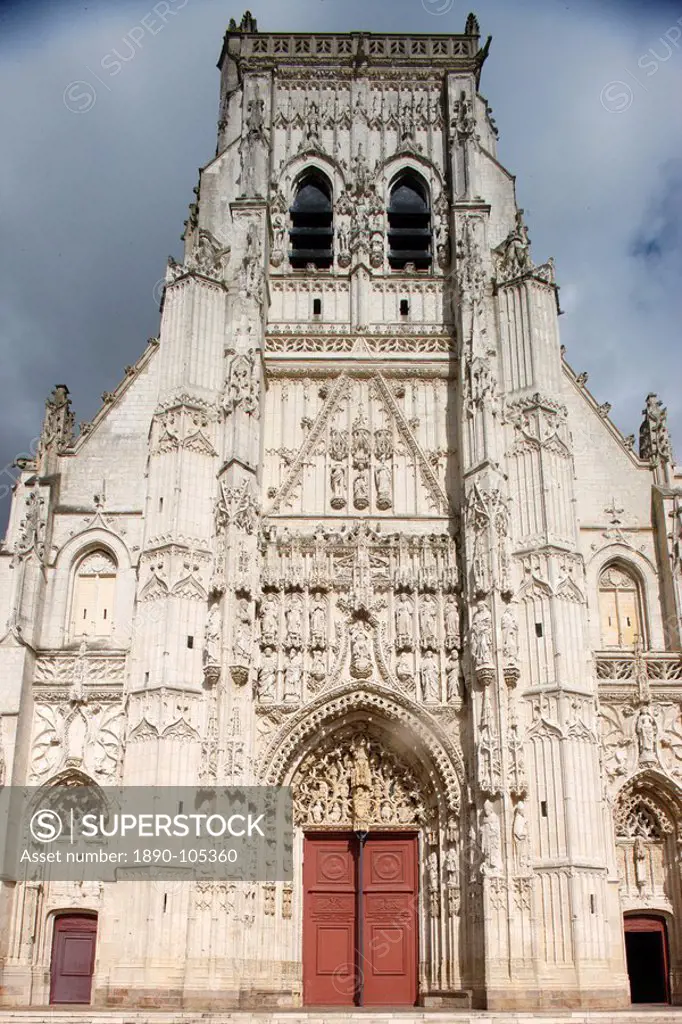 Western facade, Saint_Riquier abbey church, Saint_Riquier, Somme, France, Europe