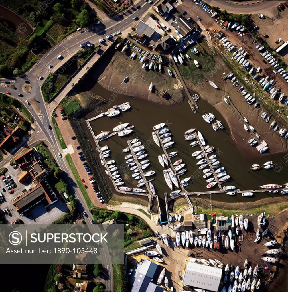 Aerial view of Fox´s, Marina, Ipswich, Suffolk, England, United Kingdom, Europe