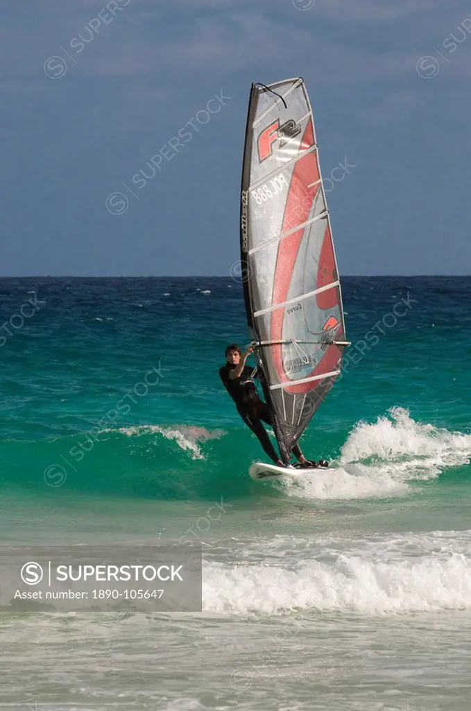 Wind_surfer in the sea, Santa Maria, Sal, Cape Verde, Atlantic, Africa