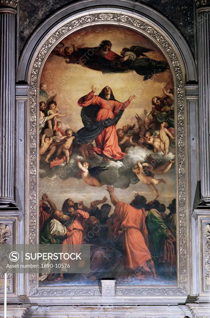 The Assumption by Titian, S. Maria dei Frari, Venice, Veneto, Italy, Europe