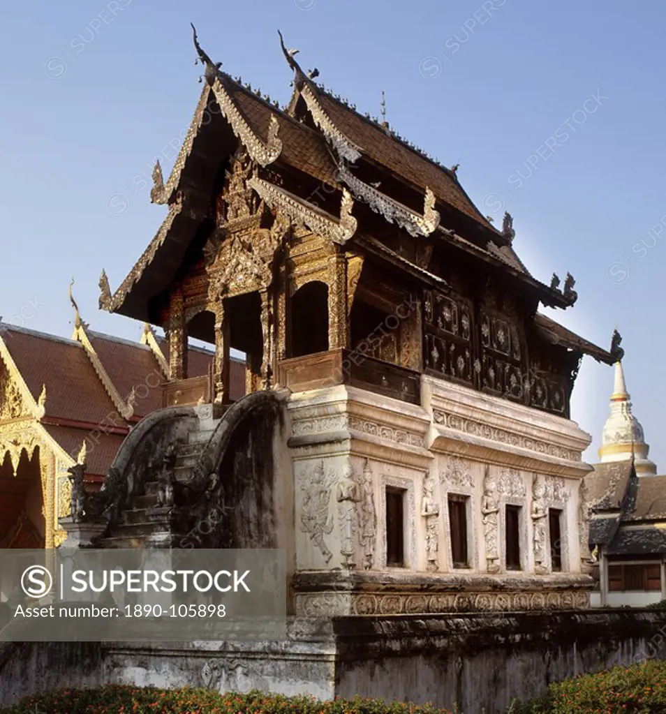 The Manuscript Library of Wat Phra Singh, Chiang Mai, Thailand, Southeast Asia, Asia