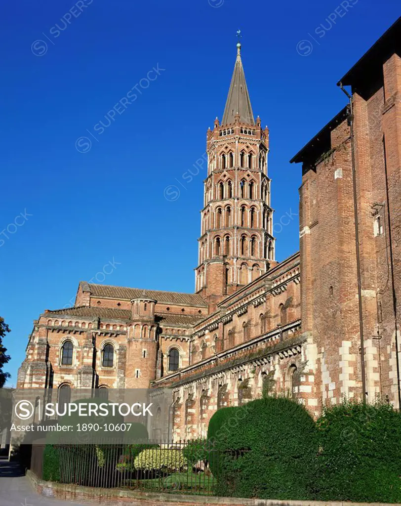 The church of St. Sernin in the town of Toulouse, in the Midi Pyrenees, France, Europe