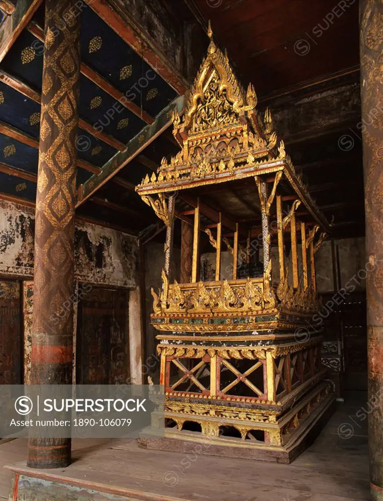 Ayutthaya period, 18th century, preaching pulpit Thammat, Wat Choengta, Ayutthaya, Thailand, Southeast Asia, Asia