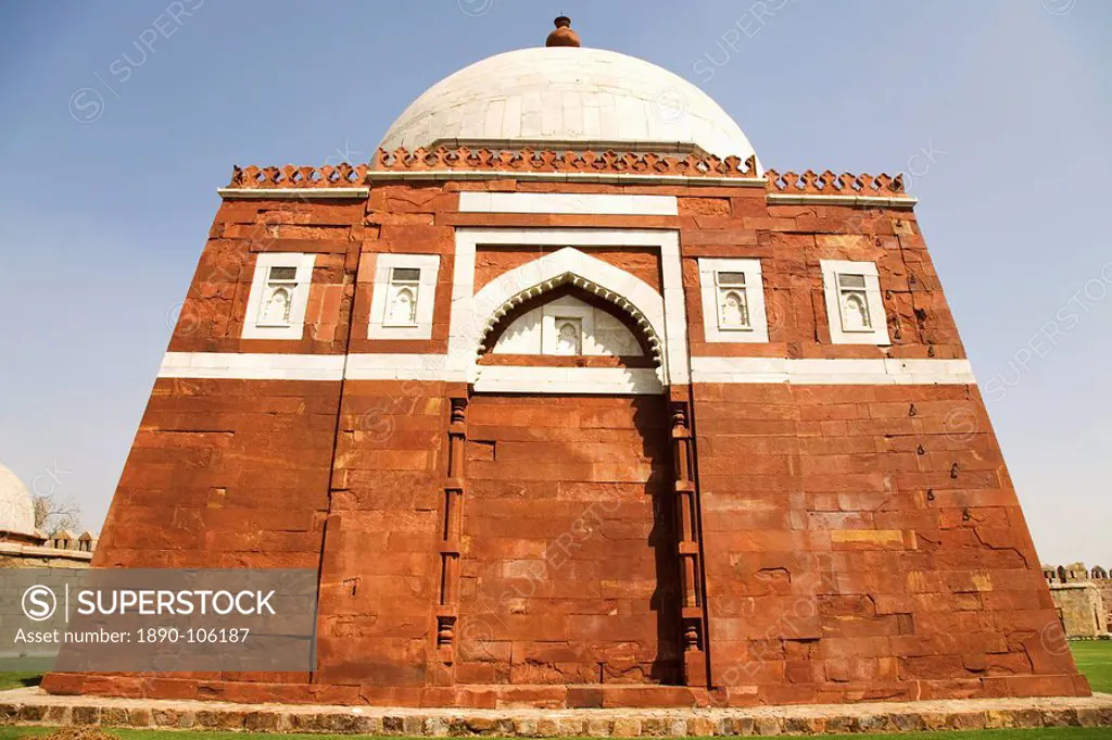 The Mausoleum of Ghiyas_ud_Din Tughluq Ghiyath_al_Din at Tughluqabad in Delhi, India, Asia