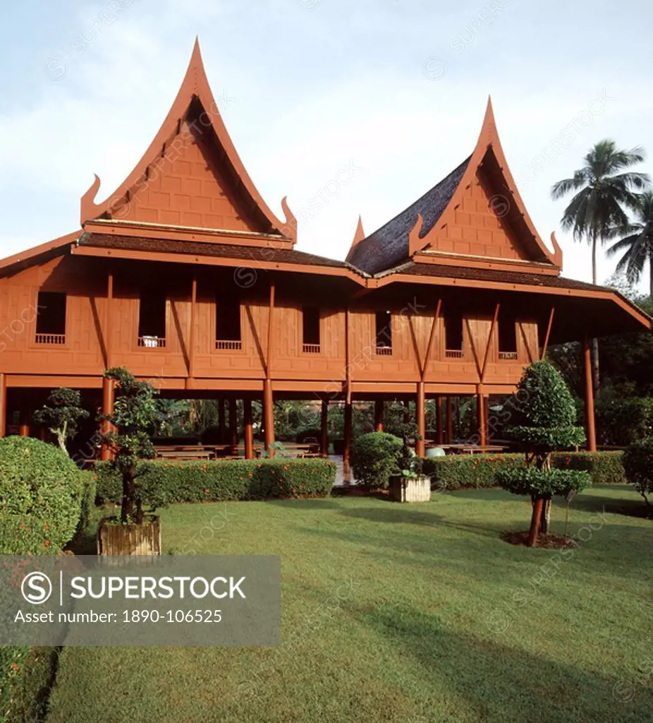 Thai style house built as a memorial to the birthplace of King Rama II, Thailand, Southeast Asia, Asia