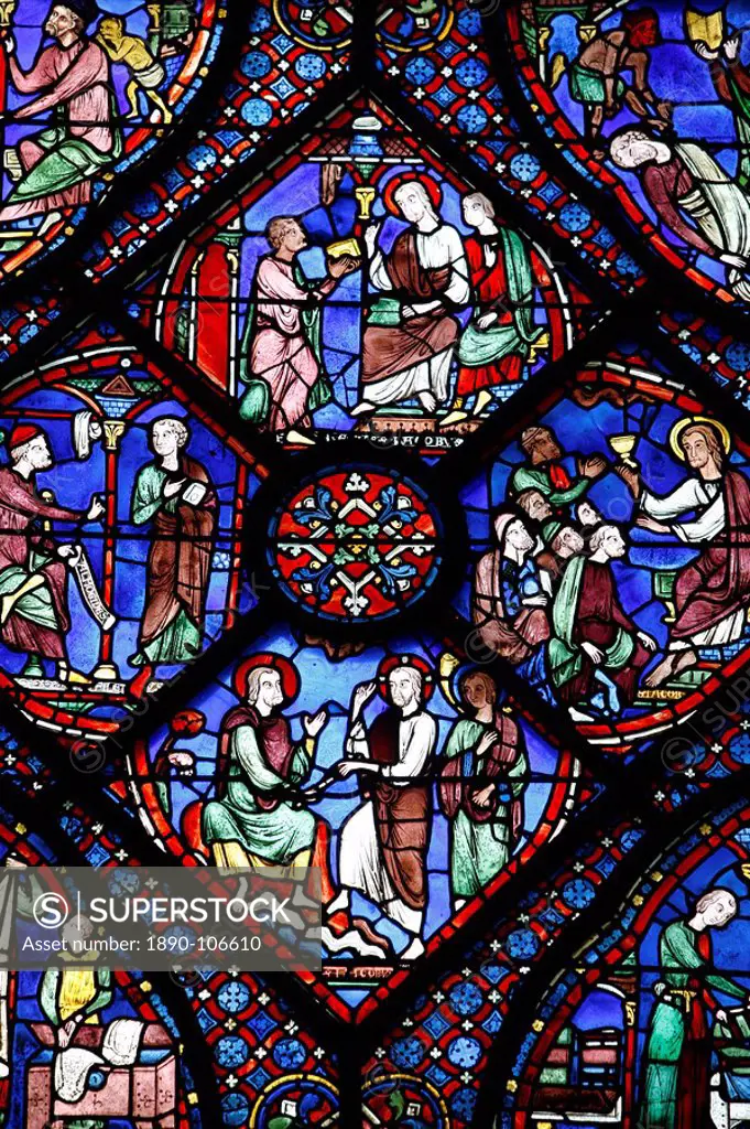 Stained glass, Notre_Dame de Chartres Cathedral, UNESCO World Heritage Site, Chartres, Eure_et_Loir, France, Europe