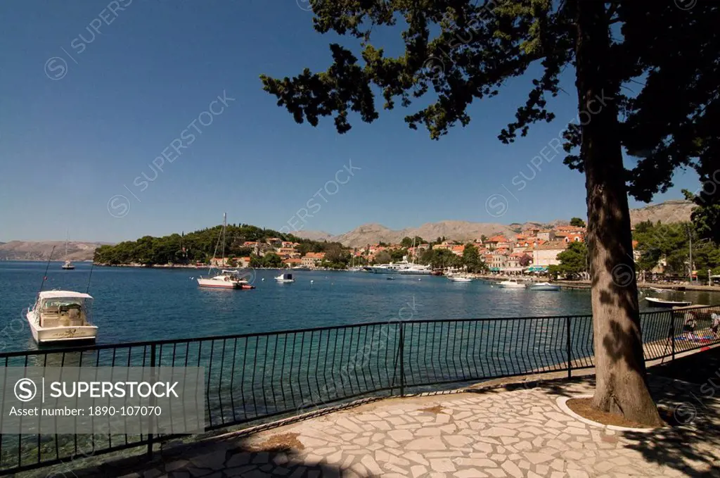 The bay of the town of Cavtat, Croatia, Europe