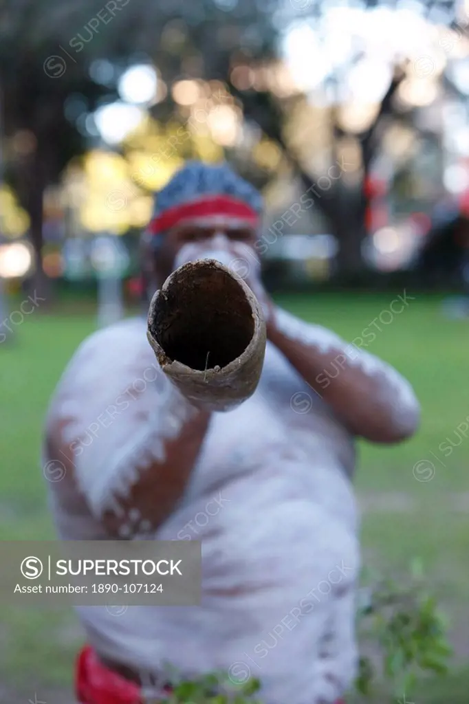 Indigenous Australian music, the didgeridoo is the national instrument of Aboriginal people, Sydney, New South Wales, Australia, Pacific