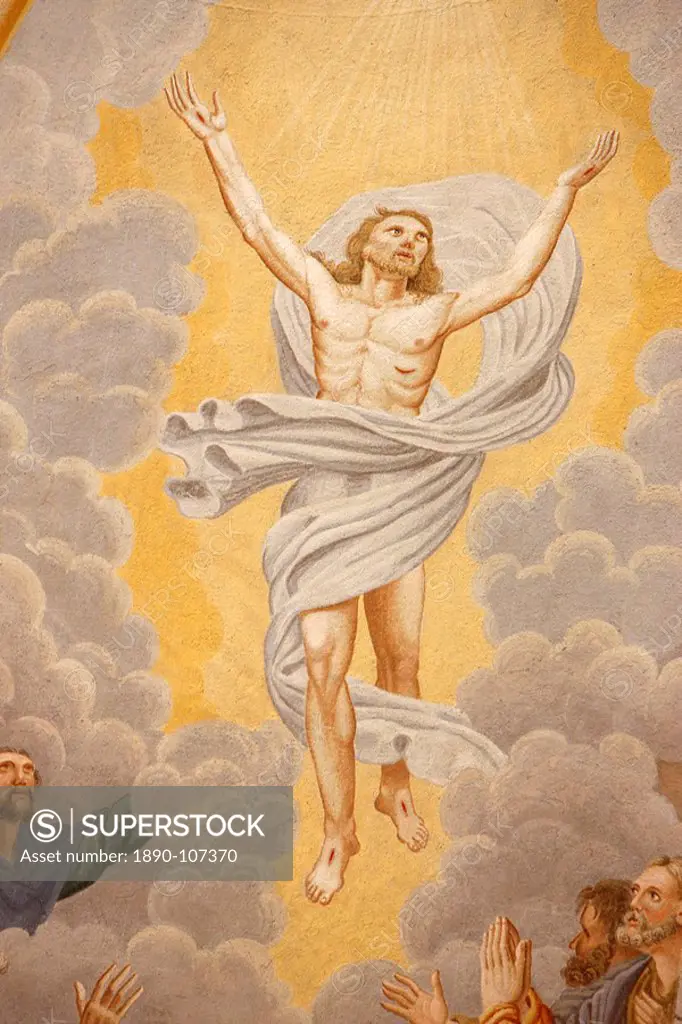 Christ´s Ascension in Saint_Nicolas de Veroce church, Haute Savoie, France, Europe