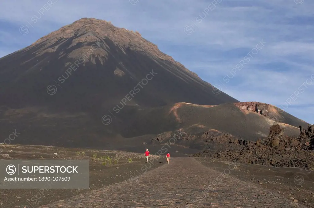 Path leading to volcano on Fogo, Cape Verde Islands, Africa