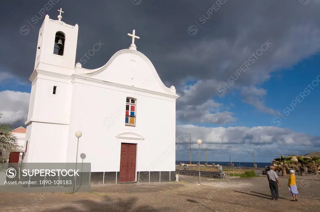 White church, Ponta do Sol, Santo Antao, Cape Verde, Africa