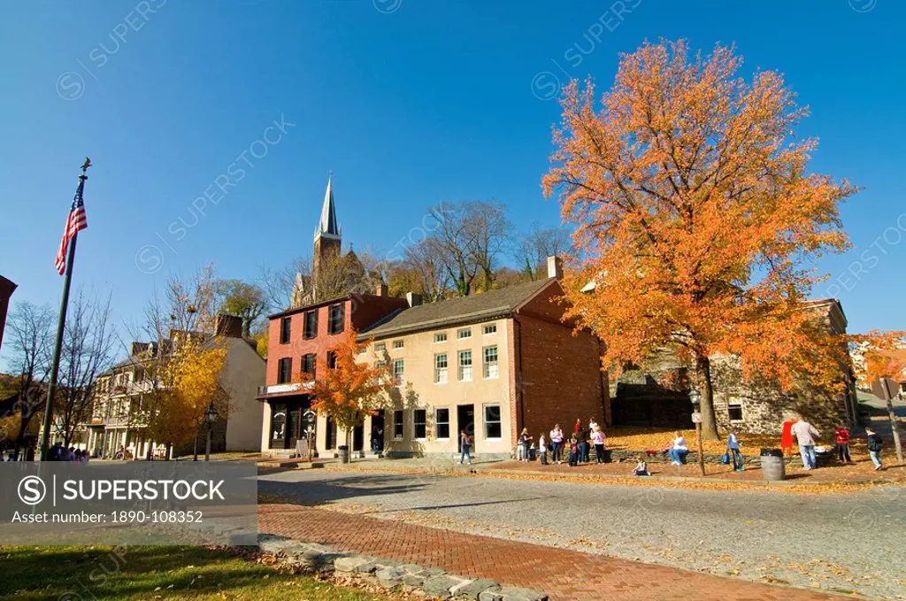 Town view of Harpers Ferry, West Virginia, United States of America, North America