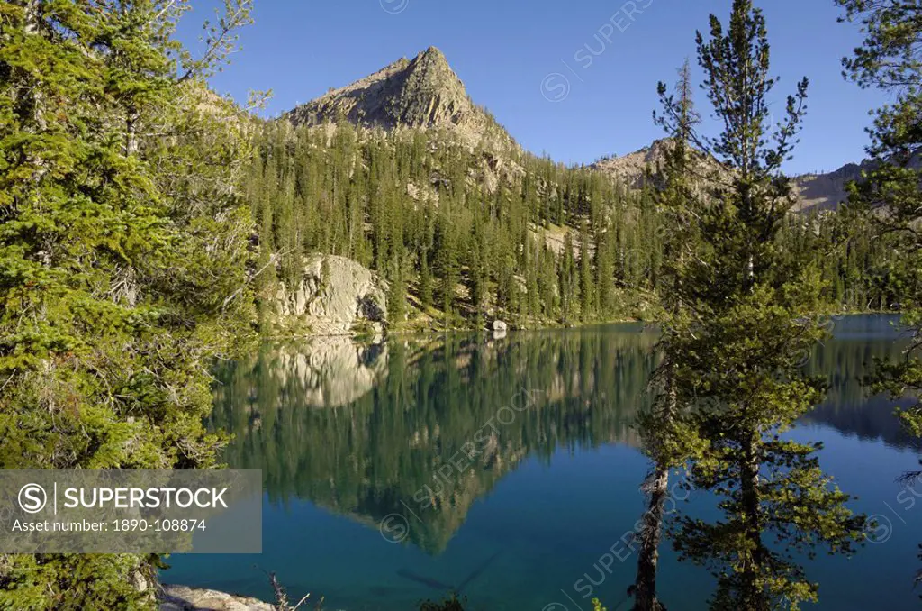 Baron Lake, Sawtooth Mountains, Sawtooth Wilderness, Sawtooth National Recreation Area, Rocky Mountains, Idaho, United States of America, North Americ...
