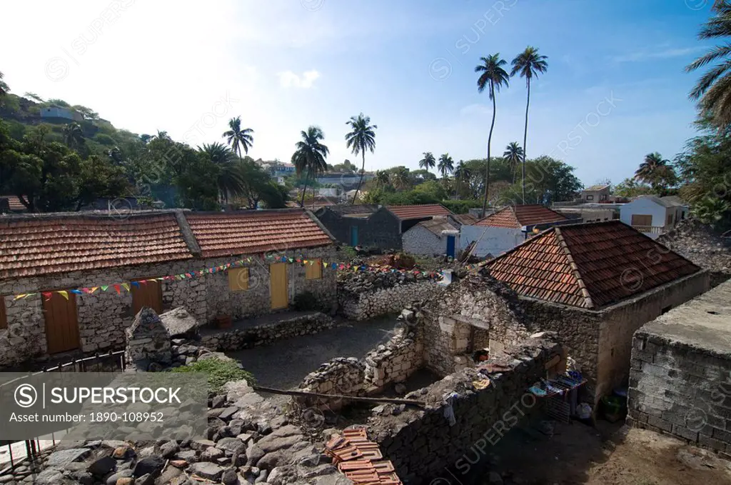 Buildings in picturesque old town of Ciudad Velha Cidade Velha, Santiago, Cape Verde, Africa
