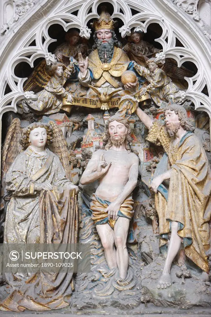 Christ´s Baptism, Amiens Cathedral, UNESCO World Heritage Site, Amiens, Somme, France, Europe