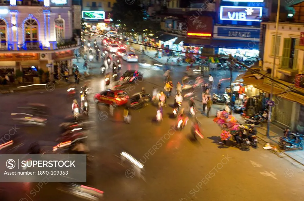 Busy traffic, Hanoi, Vietnam, Indochina, Southeast Asia, Asia