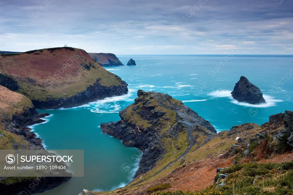 North Cornish coastline at Penally Point, Boscastle, Cornwall, England, United Kingdom, Europe