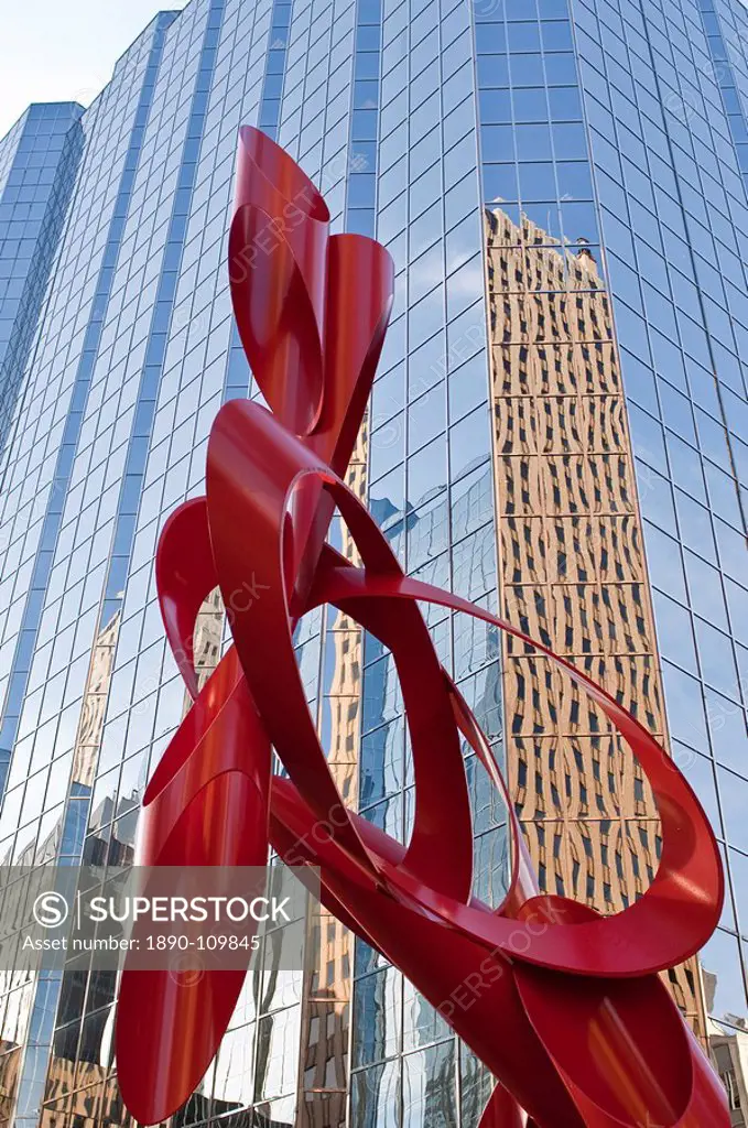 Red sculpture, Leadership Square, Oklahoma City, Oklahoma, United States of America, North America