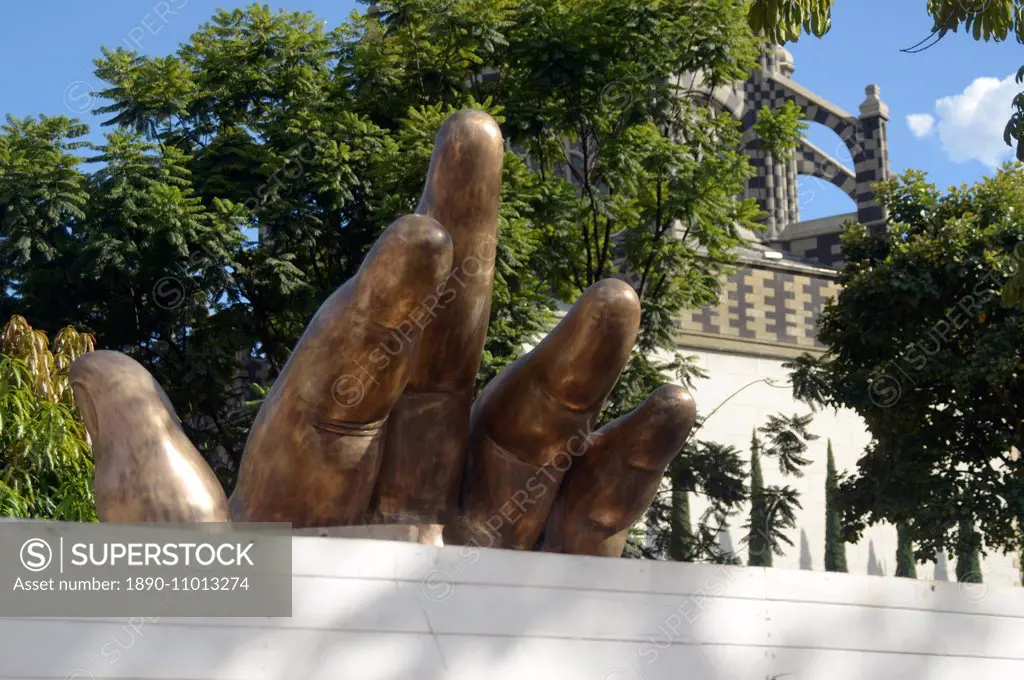 Freshly restored Fernando Botero statue in Botero Plaza, Medellin, Antioquia, Colombia, South America