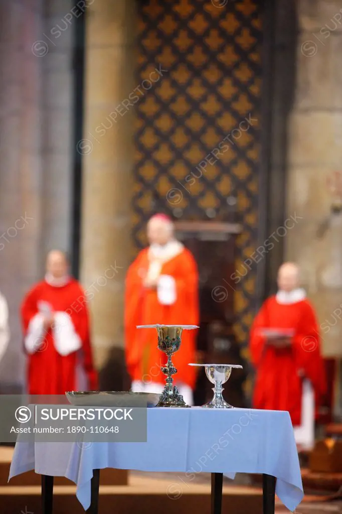 Catholic Mass in Reims cathedral, Reims, Marne, France, Europe