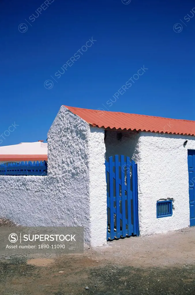 Detail of a coastal cottage, Calhau, Sao Vicente, Cape Verde Islands, Atlantic, Africa