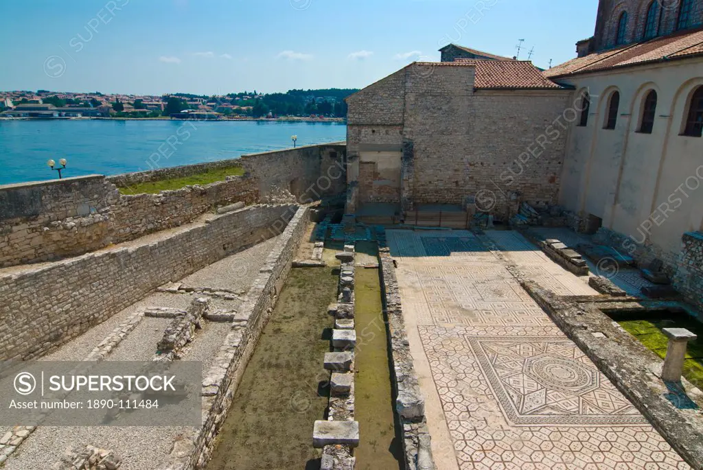 Mosaics in the 6th century Euphrasian Basilica, UNESCO World Heritage Site, Porec, Istria, Croatia, Europe
