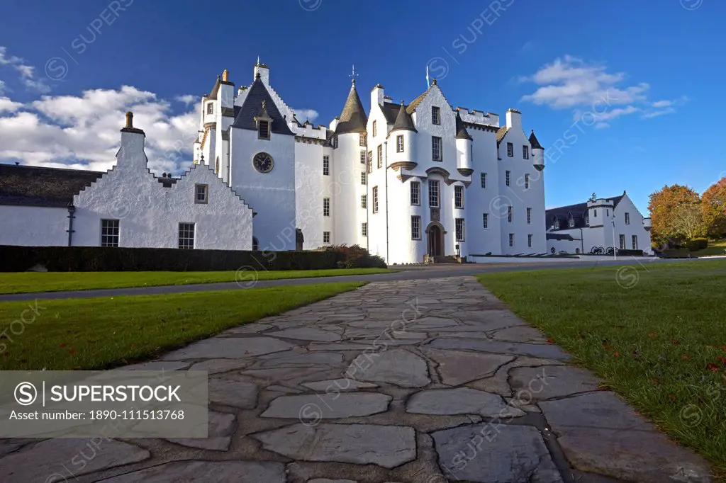Blair Castle, ancestral home of Clan Murray, Blair Atholl, Perthshire, Scotland, United Kingdom, Europe