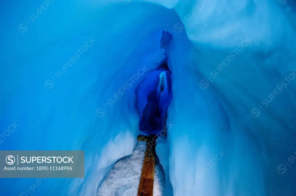 Ice cave in the Fox Glacier, Westland Tai Poutini National Park, South Island, New Zealand, Pacific