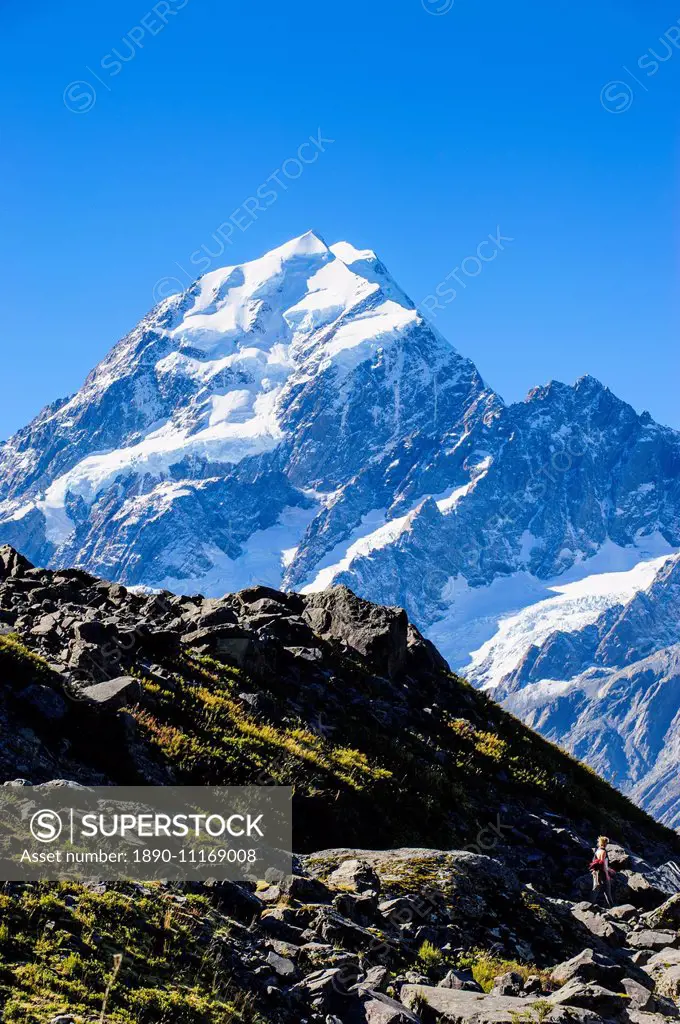 Mount Cook, the highest mountain in New Zealand, UNESCO World Heritage Site, South Island, New Zealand, Pacific