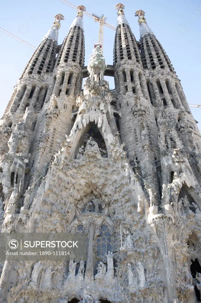 Nativity gate, Sagrada Familia, UNESCO World Heritage Site, Barcelona, Catalonia, Spain, Europe