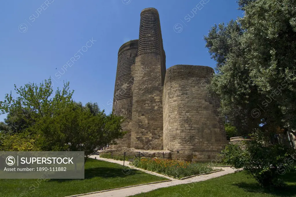 Maiden Tower in the center of the Old City of Baku, UNESCO World Heritage Site, Azerbaijan, Central Asia, Asia