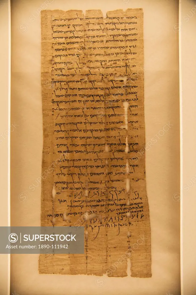 Bar Kokhba, original Dead Sea Scroll 5/6 Hev44, 134 CE, a deed with 4 signatures
