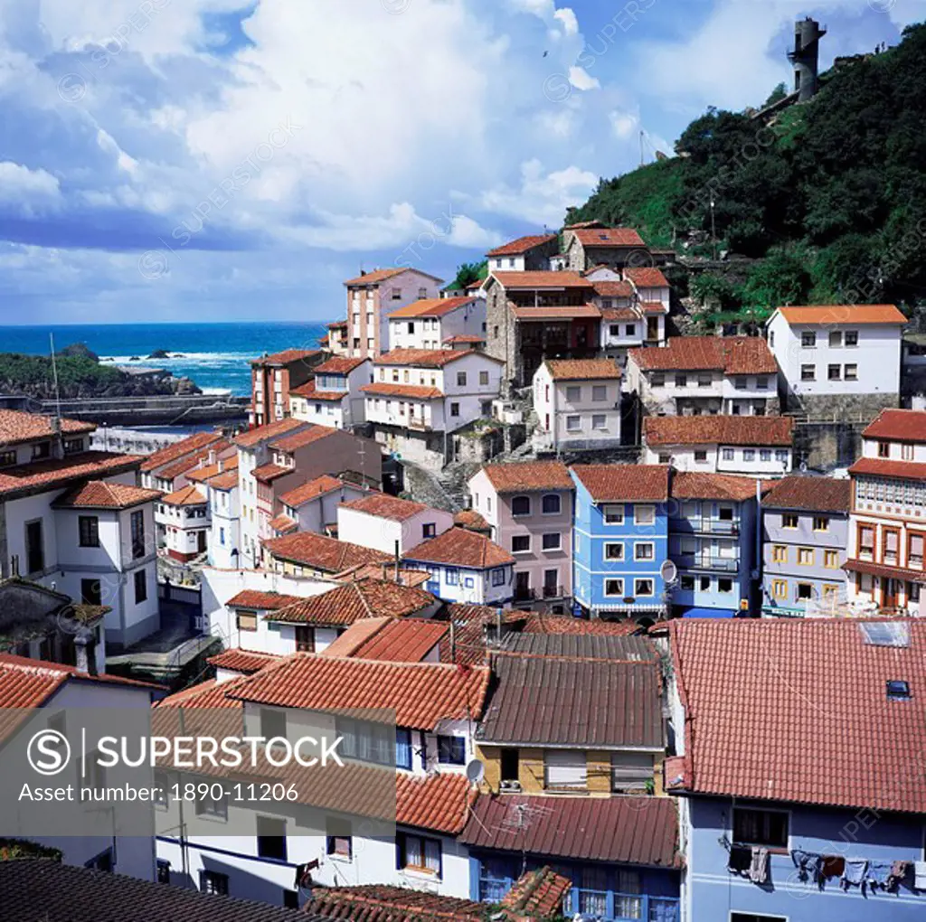 Cudillero, a fishing village on the north coast, Asturias, Spain,, Europe