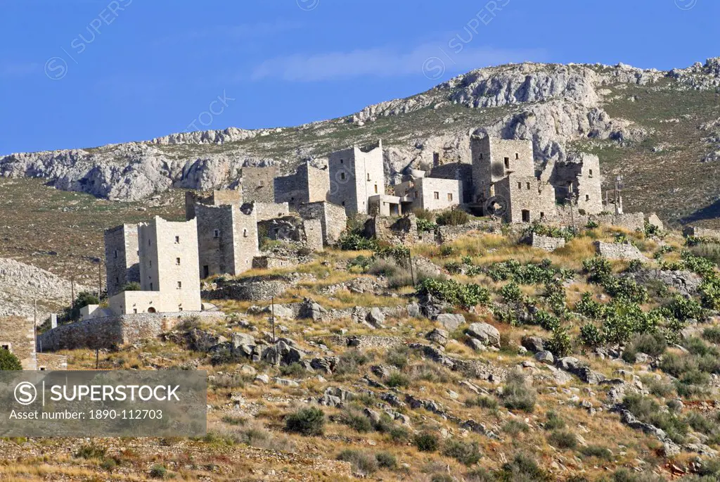 Old fortified village of Vathia, in the Lakonian Mani, Peloponnese, Greece, Europe