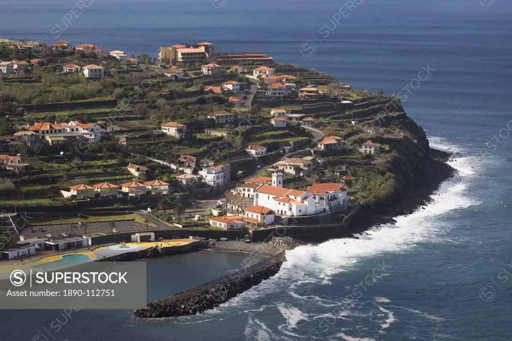 The village of Seixal on a peninsula on the north coast of the island of Madeira, Portugal, Atlantic, Europe