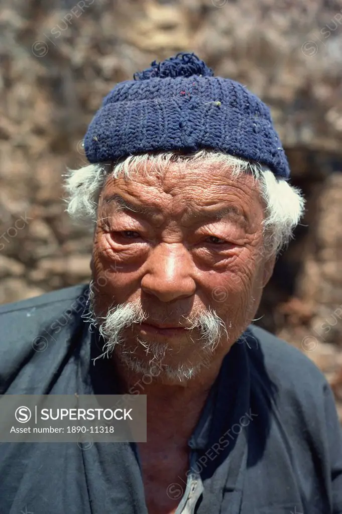 Old Bhutanese man, Bhutan, Asia
