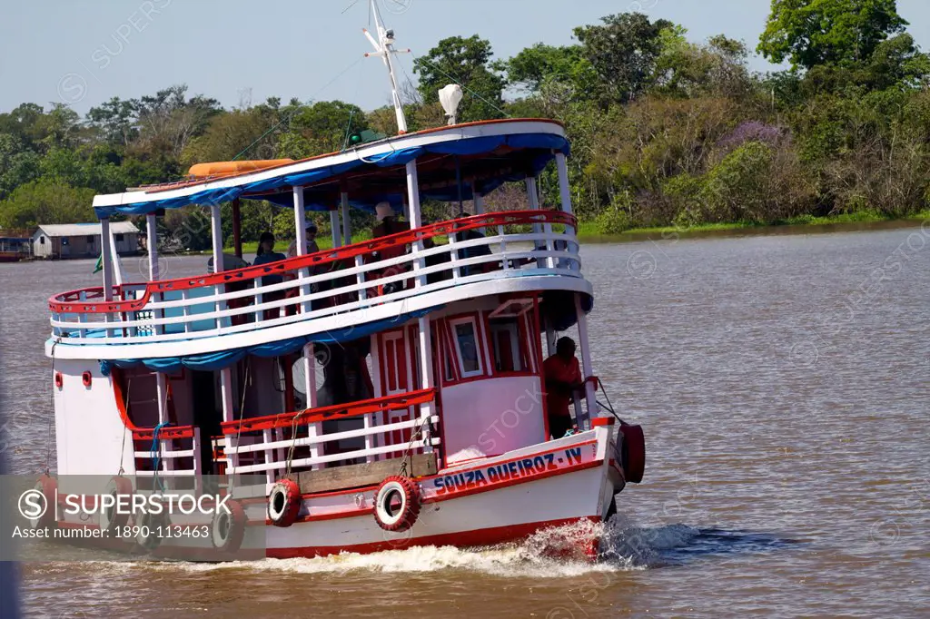 Navigating on the Amazon River, Brazil, South America