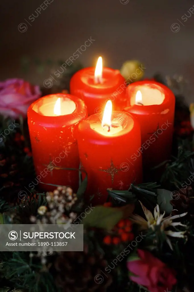 Advent candles, France, Europe
