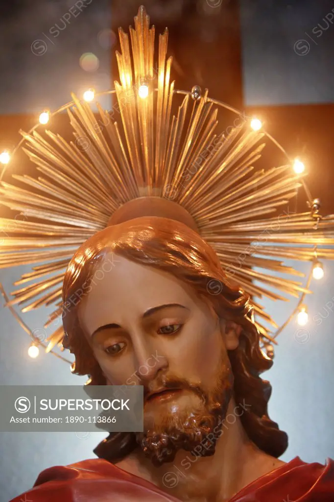 Christ sculpture in Sanctuario SS. Crocifisso della Pieta, Galatone, Apulia, Italy, Europe