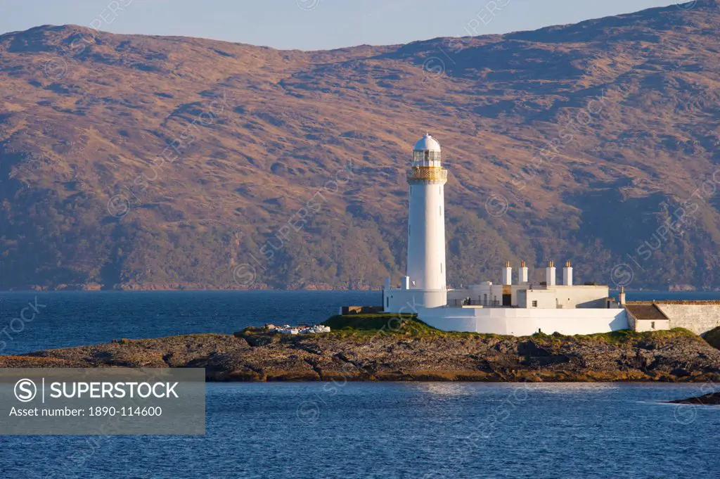 Lismore lighthouse from the Craignure_Oban ferry, Highlands, Scotland, United Kingdom, Europe